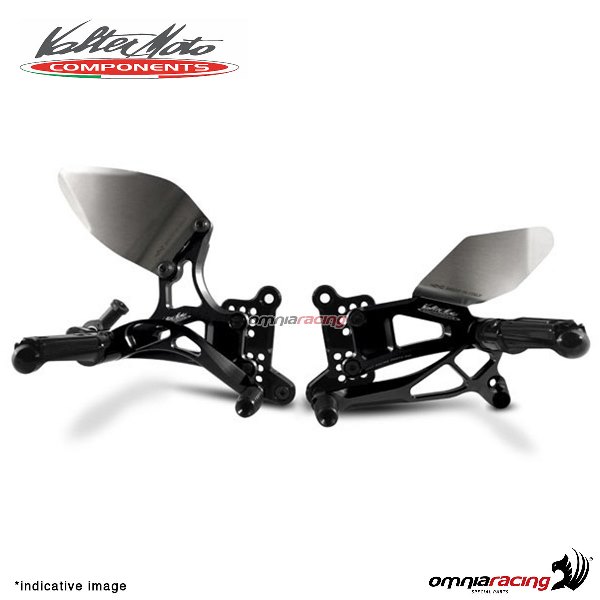 Adjustable rearsets Valtermoto Type 2.5 black for Yamaha R1 2015>2018