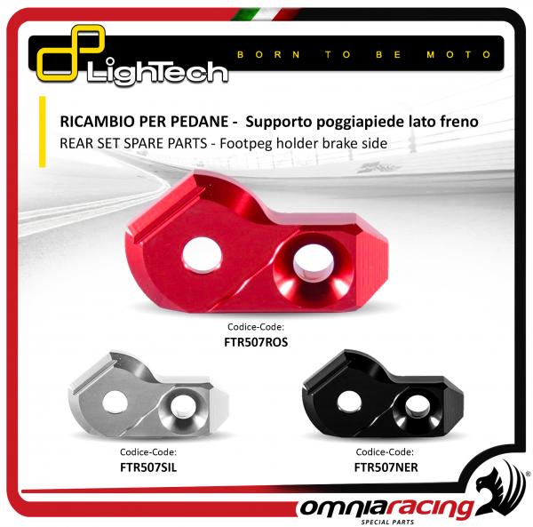 Lightech Support of Footpeg holder brake side Silver color