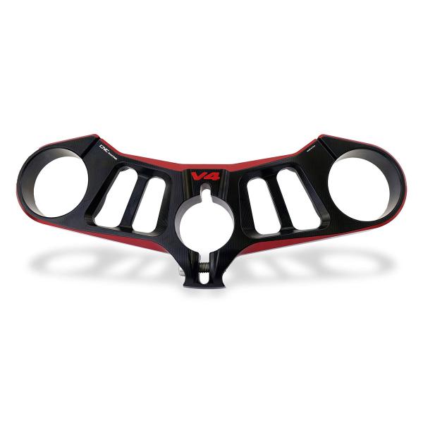 CNC Racing black/red upper triple clamps Ducati Panigale V4 2018-2024