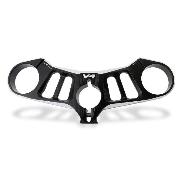 CNC Racing black/silver upper triple clamps Ducati Panigale V4 2018-2024