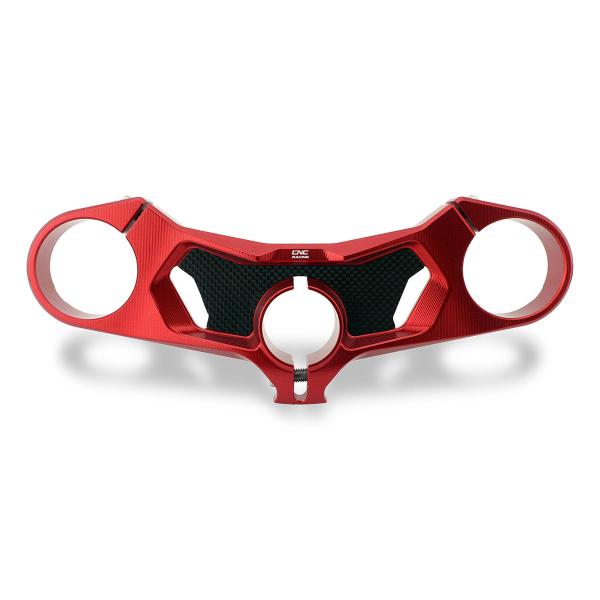 Piastra di sterzo superiore CNC Racing CARBON rosso Ducati Panigale V4 2018-2024