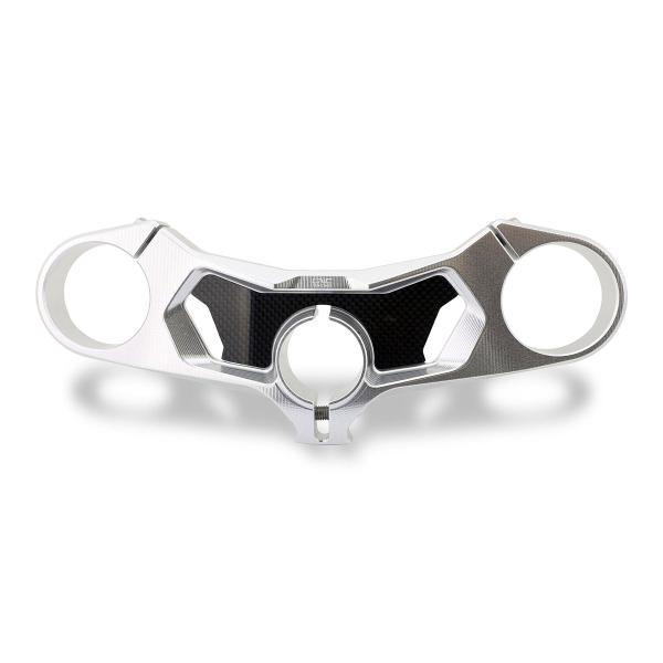 Piastra di sterzo superiore CNC Racing CARBON argento Ducati Panigale V4 2018-2024