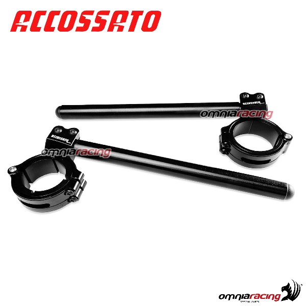 Semimanubrio regolabile universale Accossato senza guscio per forcelle da 48 mm Nero