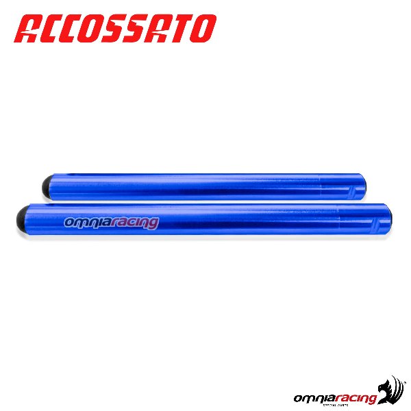 Coppia di tubi per semimanubri Accossato in alluminio aeronautico 2014 colore blu