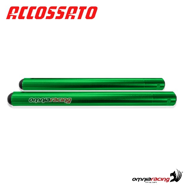Coppia di tubi per semimanubri Accossato in alluminio aeronautico 2014 colore verde