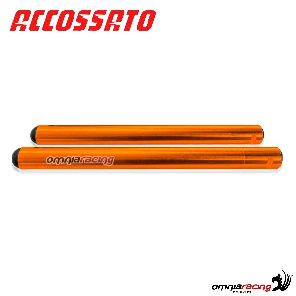 Coppia di tubi per semimanubri Accossato in alluminio aeronautico 2014 colore arancio