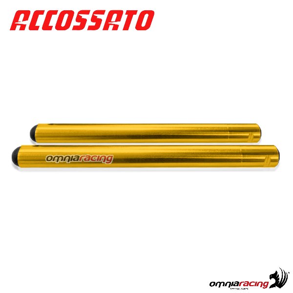 Coppia di tubi per semimanubri Accossato in alluminio 7003 ricambio per CP003-CP004 colore oro