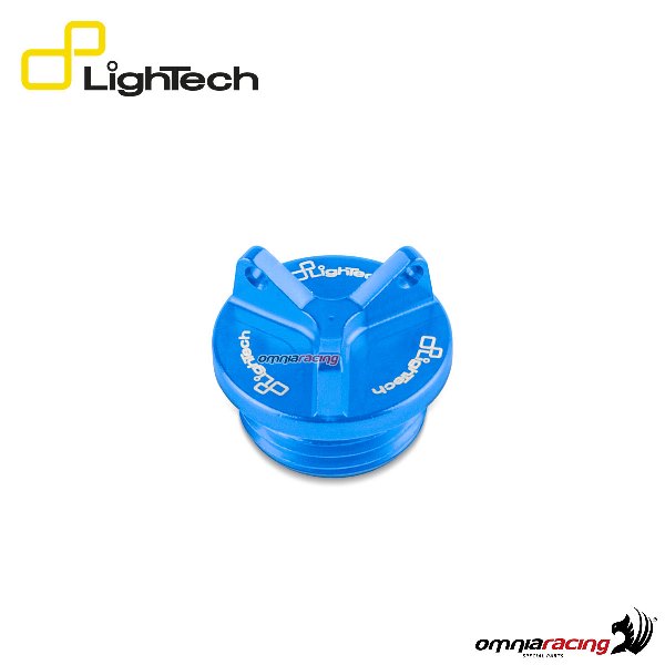 Tappo carico olio motore Lightech in ergal cobalto per Yamaha R3 2015>2018