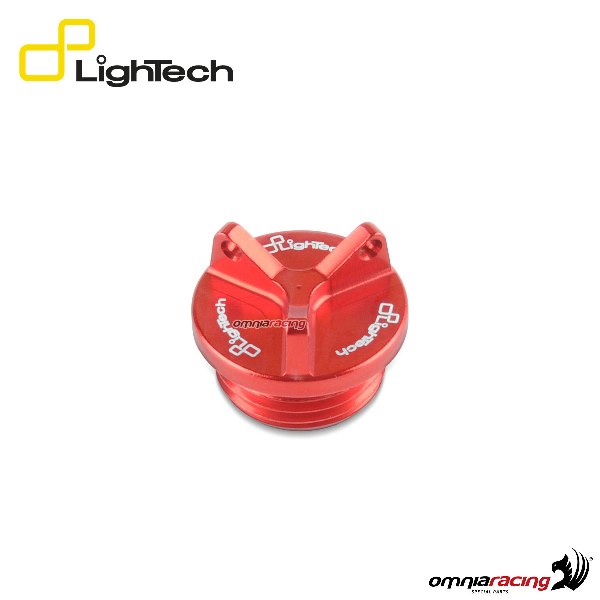 Tappo carico olio motore Lightech in ergal rosso per Kawasaki Ninja 400 2018>