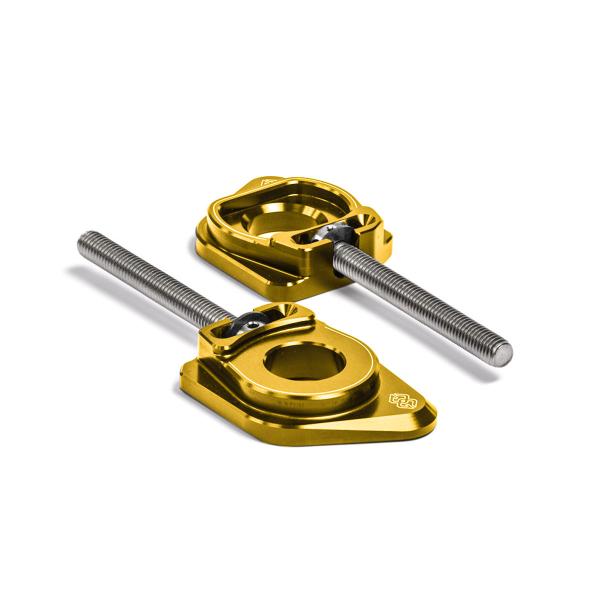 Gilles Tooling AXB gold rear chain adjusters Suzuki GSXR600 1997-2005