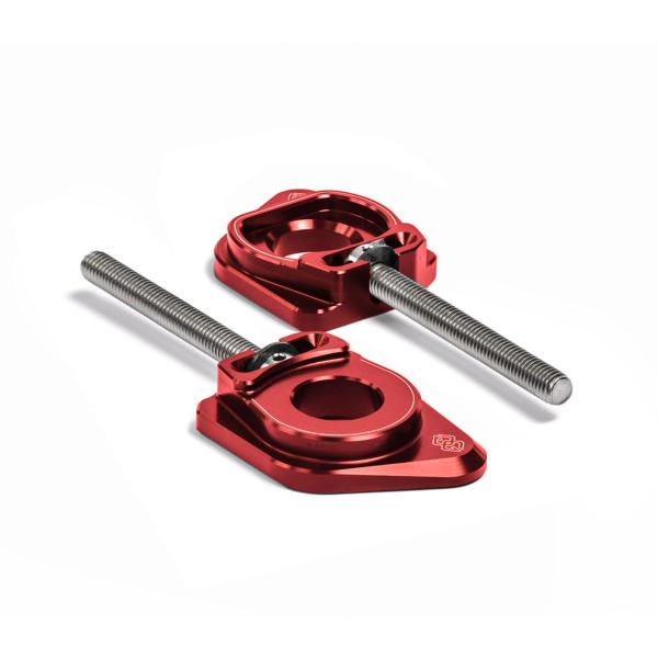 Gilles Tooling AXB red rear chain adjusters BMW M1000R 2023-2025