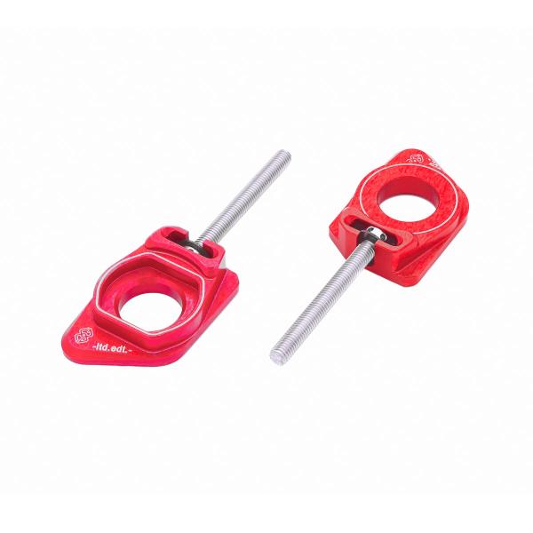 Gilles Tooling AXB red rear chain adjusters Kawasaki ZX10R 2021-2025