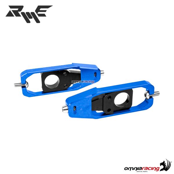 Robby Moto aluminum chain adjuster blue color for Kawasaki ZX10R 2016>