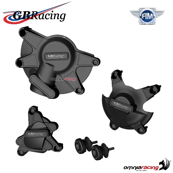 Kit protezioni carter motore + nottolini cavalletto GBRacing Yamaha YZF R1 2009-2014