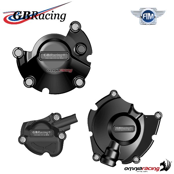 Complete engine crankcase cover protection set GBRacing Yamaha YZF R1/R1M 2020-2023