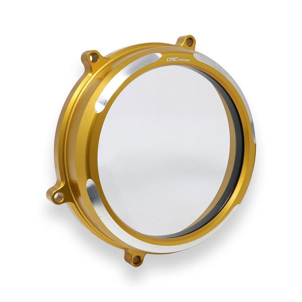 CNC Racing gold clear oil clutch cover Ducati Panigale 1199S 2012-2014