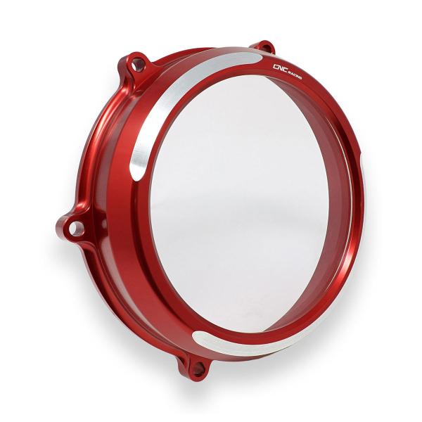 CNC Racing red clear oil clutch cover Ducati Diavel V4 2023-2024