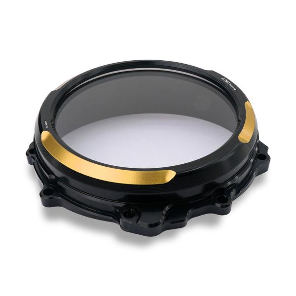 Clear clutch cover CNC Racing black/gold Mv Agusta Dragster 800RR 2017-2023