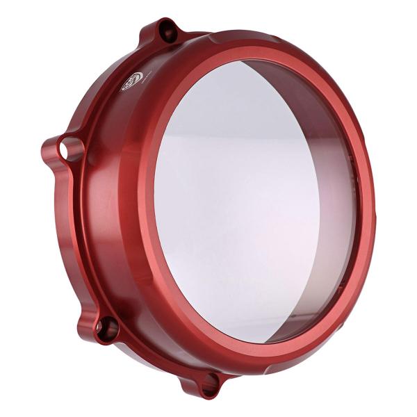 Carter frizione trasparente a secco CNC Racing Rosso Ducati Hypermotard 1100 EVO 2010-2012