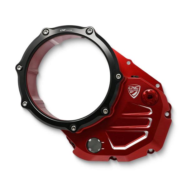 Carter frizione olio trasparente rosso/nero CNC Racing Ducati 848 EVO 2011-2013