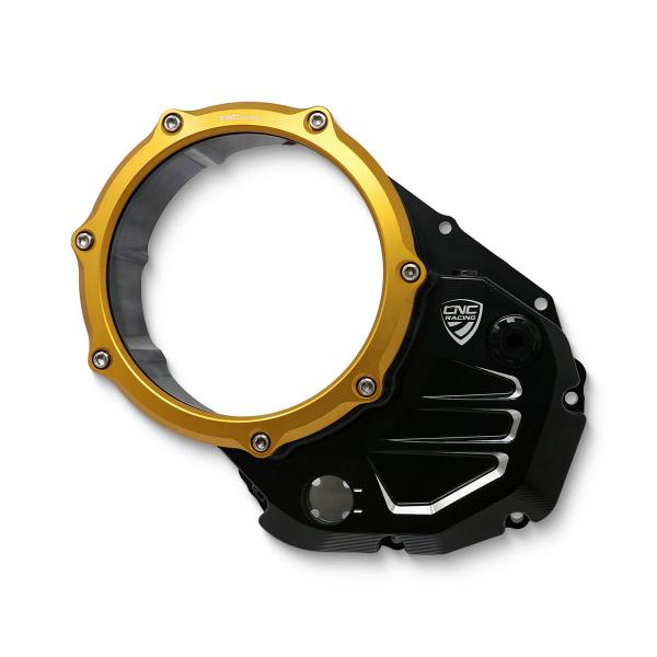 CNC Racing black/gold clear oil clutch cover Ducati Diavel 1200 2011