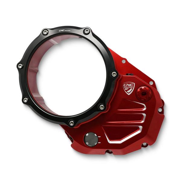 Carter frizione olio trasparente rosso/nero CNC Racing Ducati Diavel 1200 2011