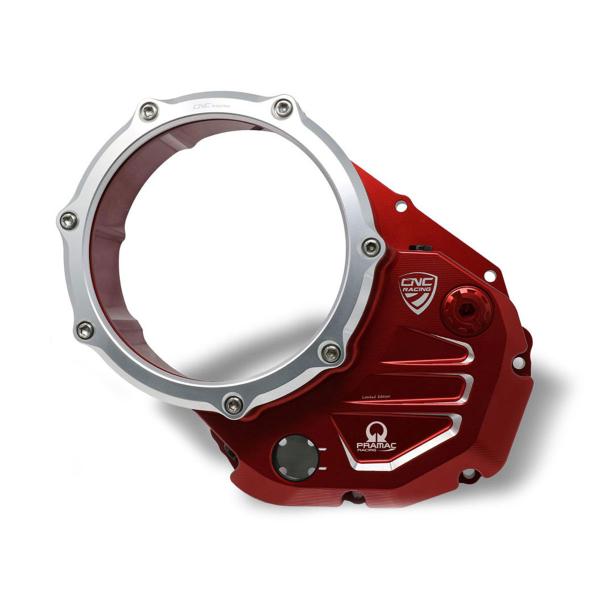 Carter frizione olio trasparente rosso/argento CNC Racing Pramac Ducati Diavel 1200 2011