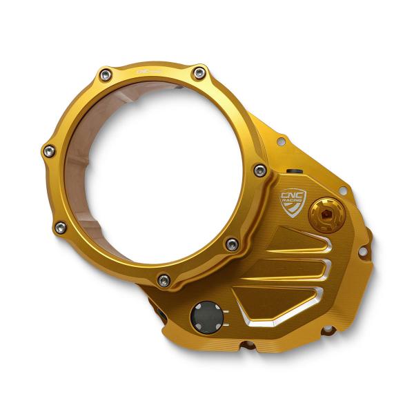 CNC Racing gold clear oil clutch cover Ducati Hypermotard 939 2016-2018