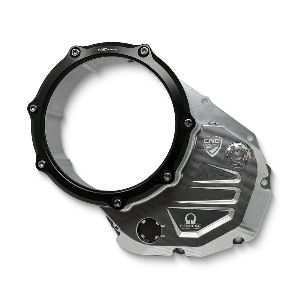 Carter frizione olio trasparente argento/nero CNC Racing Pramac Ducati Multistrada V2 2022-2024
