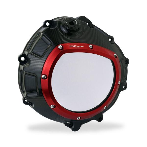 Clear clutch cover CNC Racing black/red BMW S1000R 2014-2020
