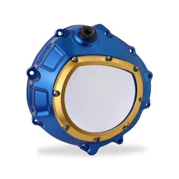 Clear clutch cover CNC Racing blue/gold BMW S1000R 2014-2020