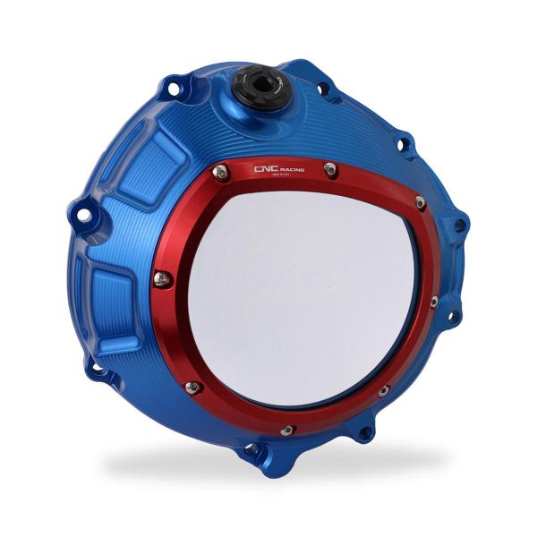 Clear clutch cover CNC Racing blue/red BMW S1000R 2014-2020