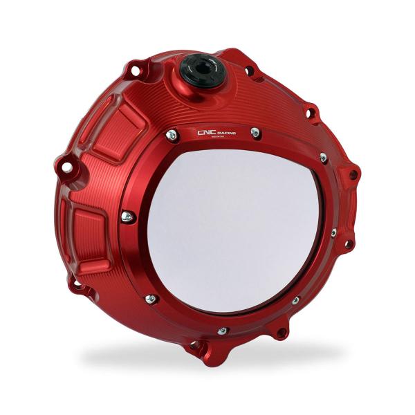 Clear clutch cover CNC Racing red BMW S1000R 2014-2020