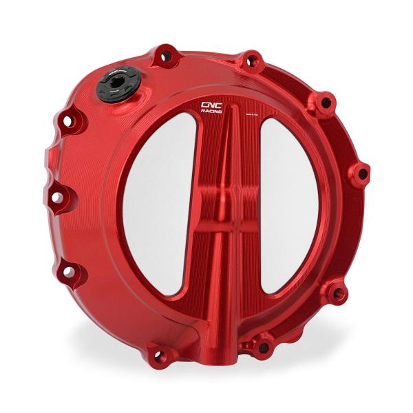 Clear clutch cover CNC Racing red BMW S1000R 2021-2023