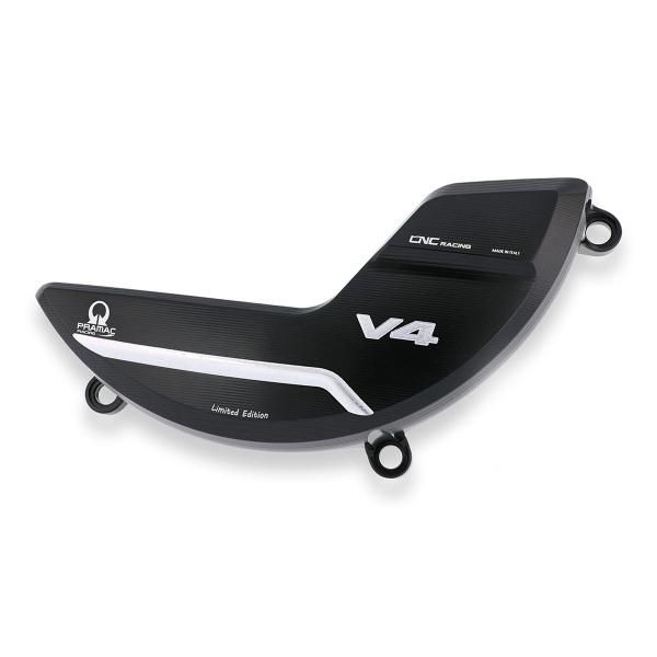 CNC Racing black/silver Pramac clutch cover protection Ducati Panigale V4 2018-2024