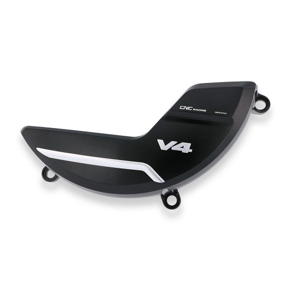 CNC Racing black/silver clutch cover protection Ducati Panigale V4 2018-2024