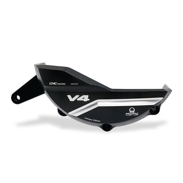CNC Racing black/silver Pramac alternator cover protection Ducati Multistrada V4 Rally 2023-2024