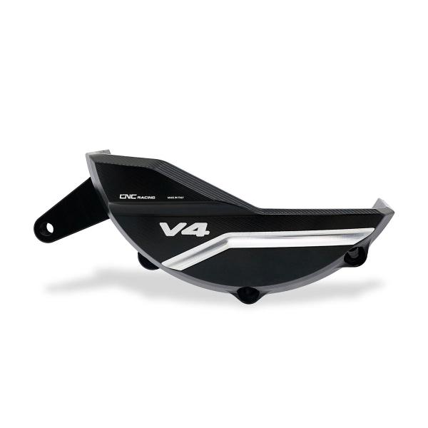 CNC Racing black/silver alternator cover protection Ducati Multistrada V4 Pikes Peak 2022-2024