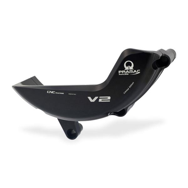 CNC Racing black Pramac alternator cover protection Ducati Streetfighter V2 2022-2024