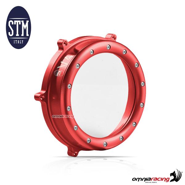 STM carter frizione sculturato in alluminio rosso per frizioni a bagno d'olio Ducati Panigale V4 18>