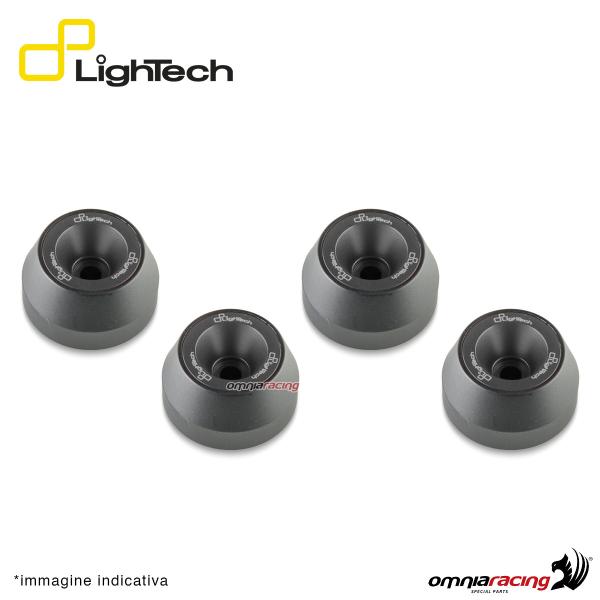 Protezione perni ruota anteriore+posteriore Lightech nero per Suzuki GSXR1000 2007>2011