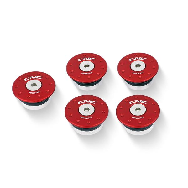 CNC Racing red frame caps Ducati Hypermotard 1100 2007-2009