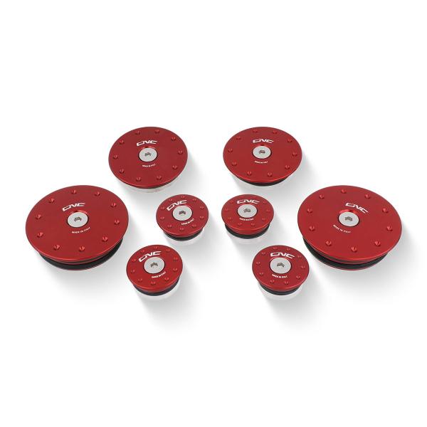 CNC Racing red frame caps Ducati Multistrada 1200 2010-2014
