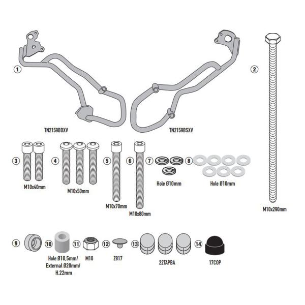 Protezione paramotore Givi nero Yamaha Tracer 9 2021-2022