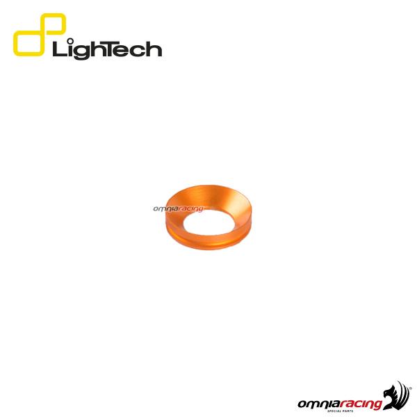 Lightech coppia di anelli in alluminio per protezione telaio / tamponi paratelaio colore arancione