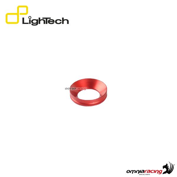 Lightech coppia di anelli in alluminio per protezione telaio / tamponi paratelaio colore rosso