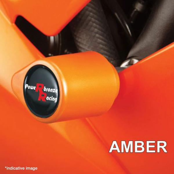 Coppia tamponi telaio PowerBronze ambra Kawasaki Z650 2017-2025