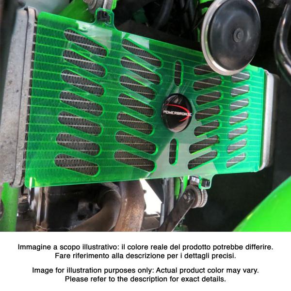 Griglia protezione radiatore PowerBronze verde fluo Kawasaki Ninja 125 2019-2023