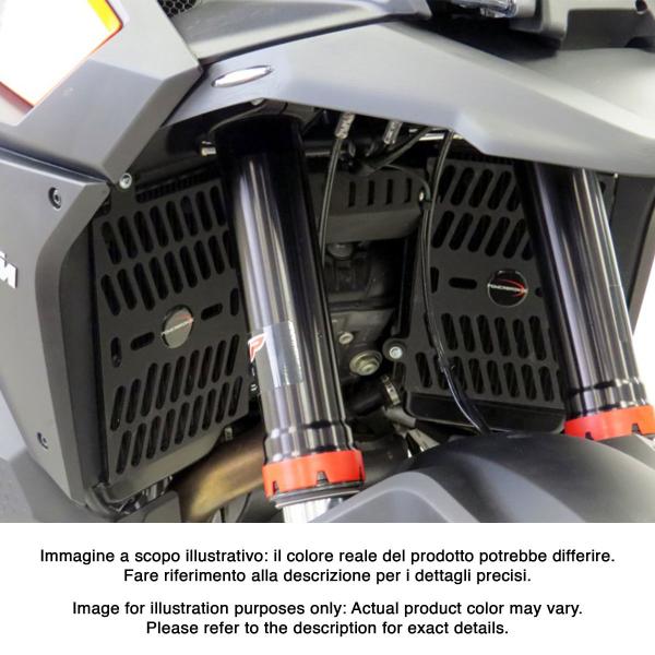 Griglia protezione radiatore acciaio PowerBronze nero lucido KTM SuperAdventure 1290R 2023-2024