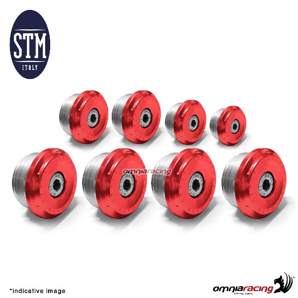 Kit STM tappi protezione telaio kit 8 pezzi colore rosso per Ducati Diavel
